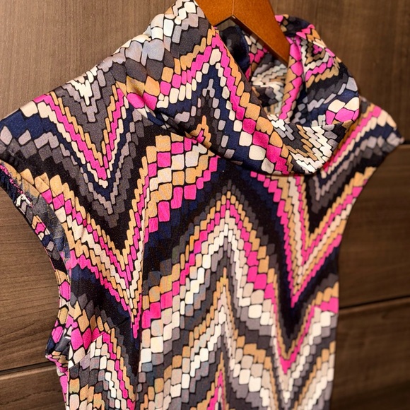 Trina Turk Tops - TRINA TURK Silk Geometric Cowl Neck Top